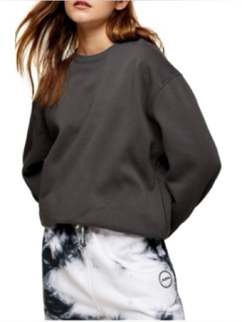 Topshop Flatlock Oversized Sweatshirt